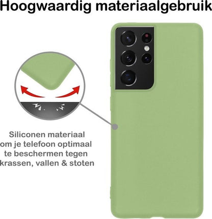 Samsung S21 Ultra Hoesje Siliconen Backcover Lichtgewicht - Groen
