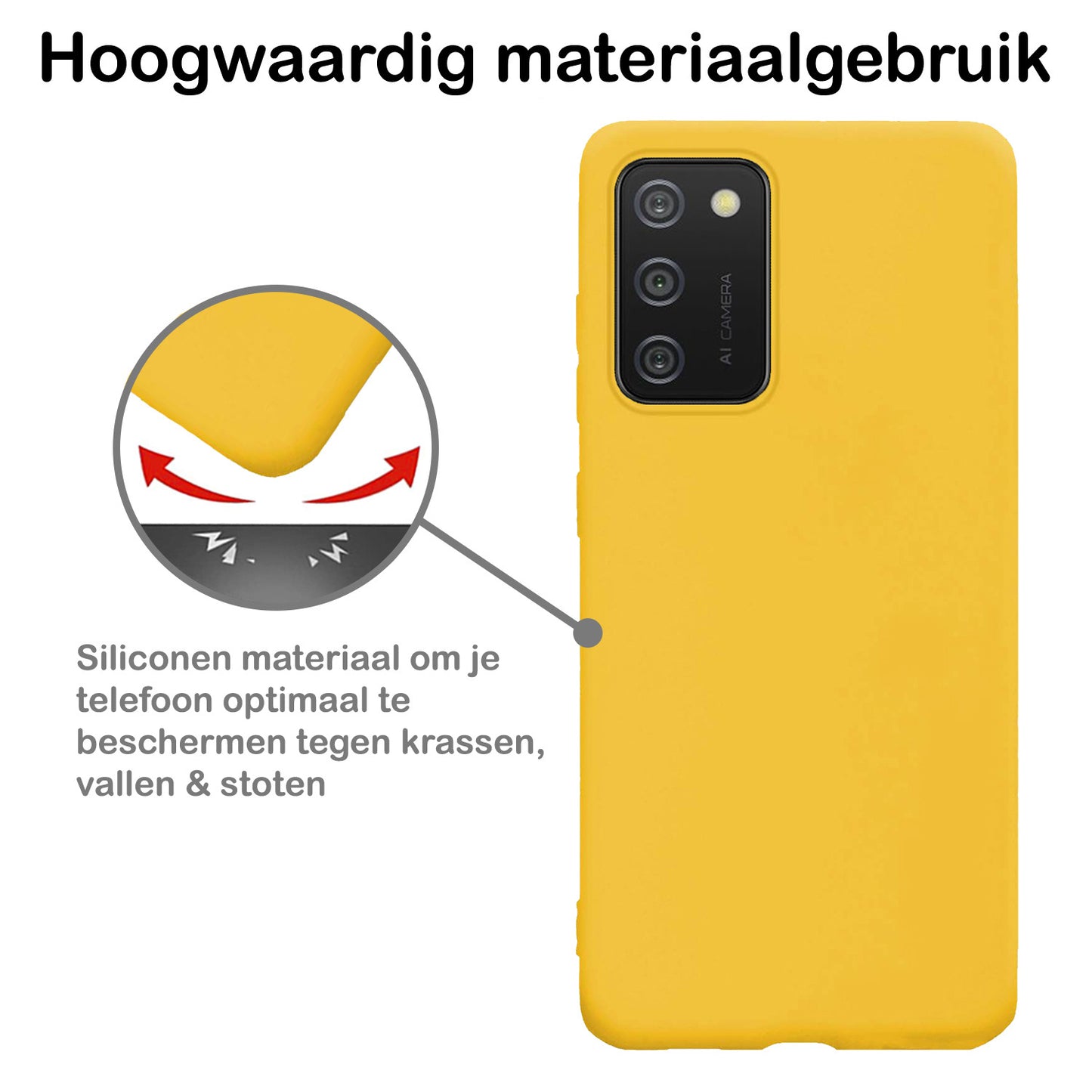 Samsung A03s Hoesje Siliconen - Geel