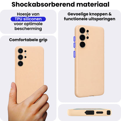 Samsung S26 Ultra Hoesje Siliconen Backcover Lichtgewicht - Zand