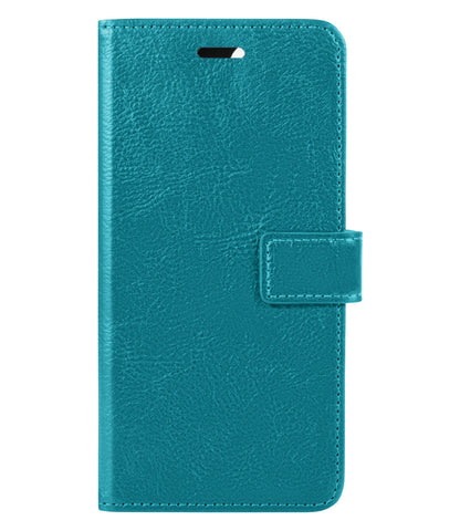 iPhone 14 Pro Max Hoesje Bookcase Cover met Kaarthouder - Turquoise