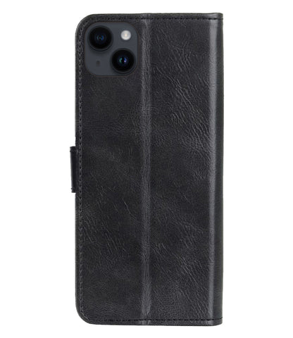 iPhone 15 Plus Hoesje Bookcase Cover met Kaarthouder - Zwart