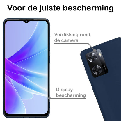OPPO A57 Hoesje Siliconen Backcover Lichtgewicht - Donkerblauw