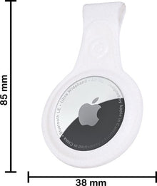 Apple AirTag Hoesje Leren Full Cover Lichtgewicht - Wit