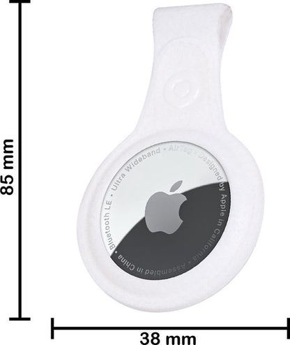 Apple AirTag Hoesje Leren Full Cover Lichtgewicht - Wit