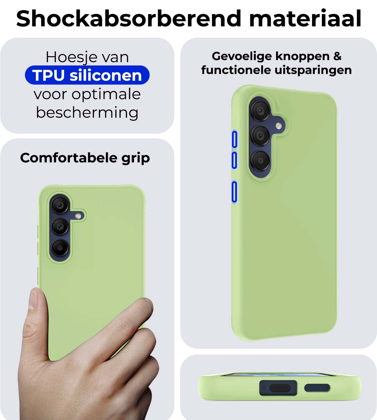 Samsung A15 Hoesje Siliconen - Groen