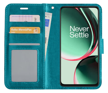 OnePlus Nord CE 3 Lite Hoesje Bookcase Cover met Kaarthouder - Turquoise