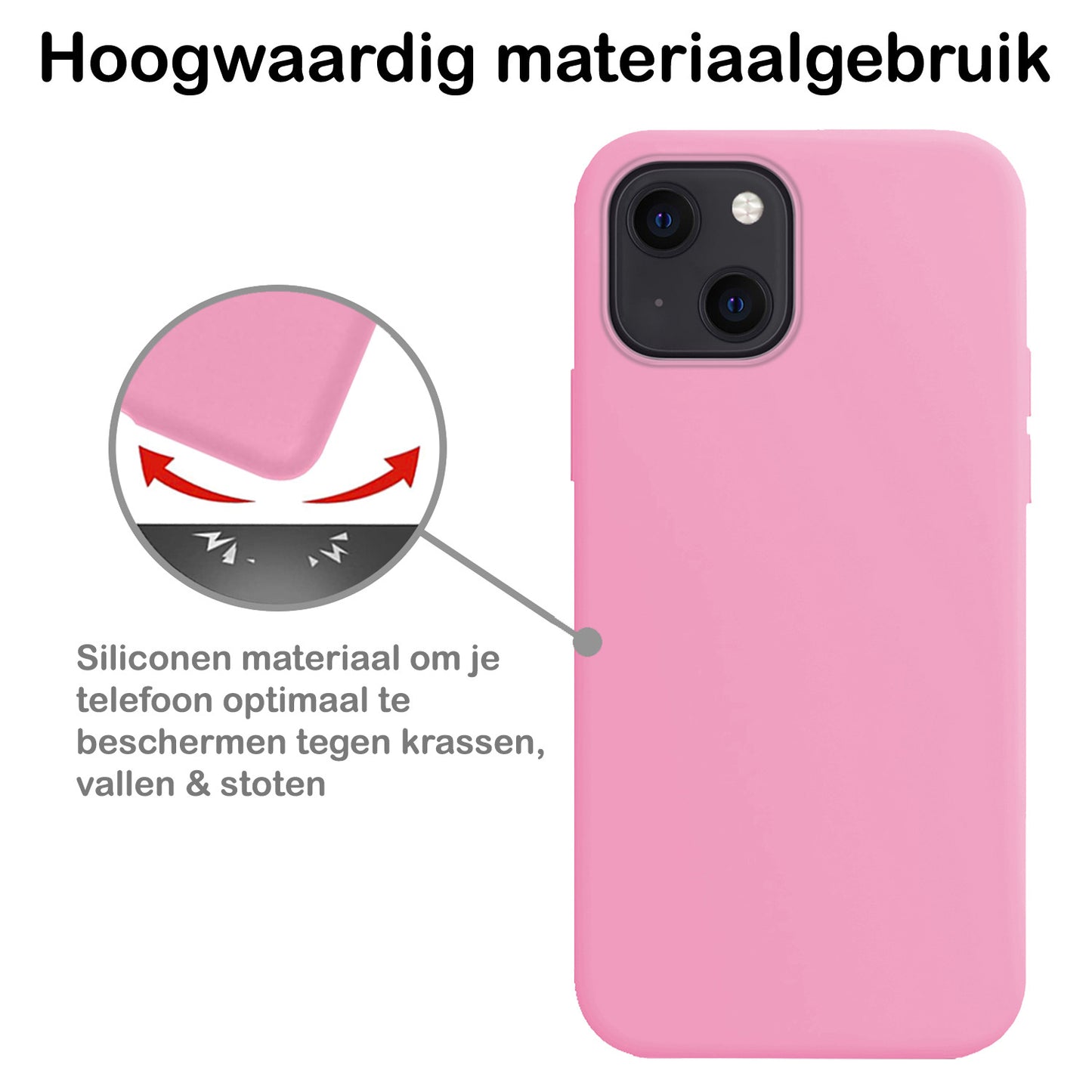 iPhone 13 Mini Hoesje Siliconen - Lichtroze