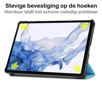 Samsung Galaxy Tab S8 Trifold Bookcase Hoes - Lichtblauw
