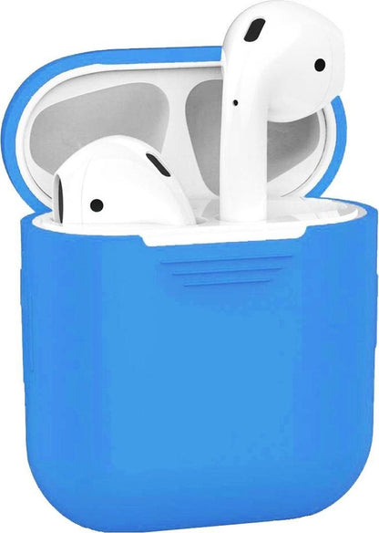 AirPods 1 Hoesje Siliconen met Clip - Blauw