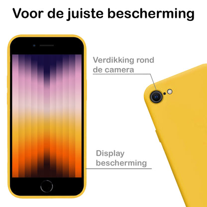 iPhone SE 2022 Hoesje Siliconen Backcover Lichtgewicht - Geel
