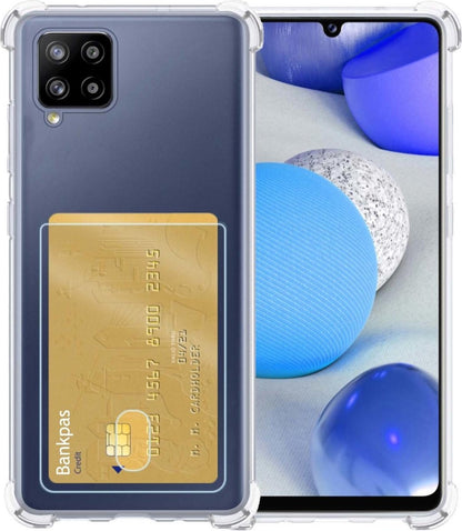 Samsung A42 Hoesje Kaarthouder Backcover Shockproof - Transparant