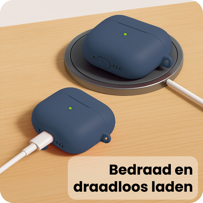 AirPods Pro 3 Hoesje Siliconen Krasbestendig - Grijsblauw
