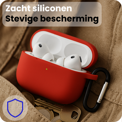 AirPods Pro 3 Hoesje Siliconen Krasbestendig - Rood