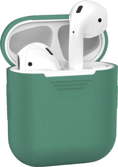 AirPods Hoesje Siliconen met Clip - Midnight Green