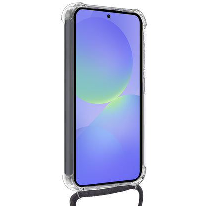 Samsung A36 Hoesje Kaarthouder met Koord Backcover Shockproof - Transparant