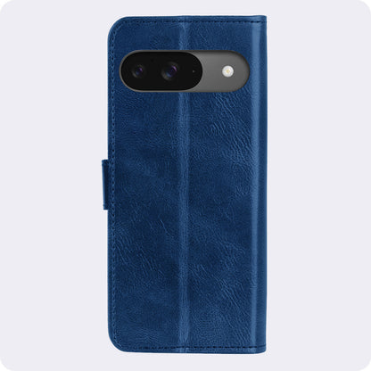 Google Pixel 9 Hoesje Bookcase Cover met Kaarthouder - Donkerblauw