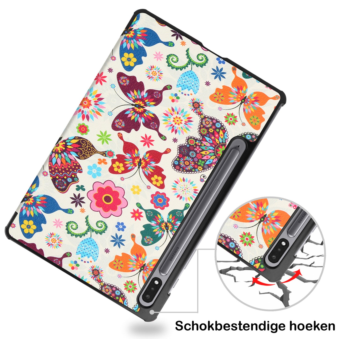 Samsung Galaxy Tab S8 Ultra Hoesje Book Case - Vlinders