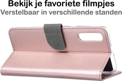 Samsung Galaxy A50 Hoesje Bookcase Cover met Kaarthouder - Rosé goud