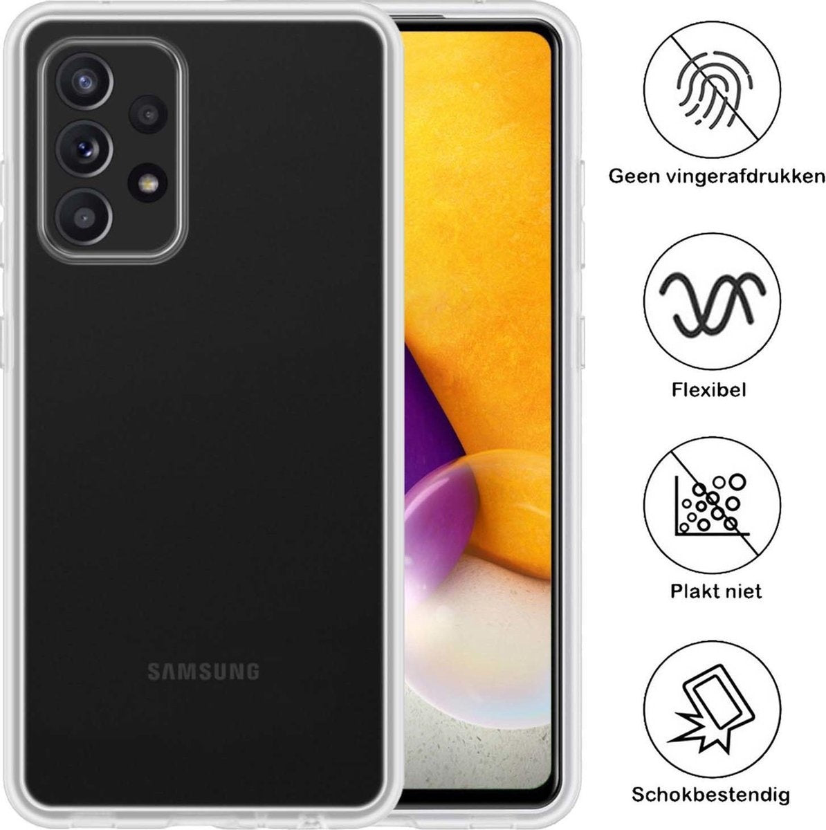 Samsung A72 Hoesje Siliconen - Transparant