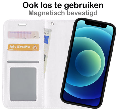 iPhone 12 Pro Max Hoesje Bookcase Cover Uitneembaar - Wit