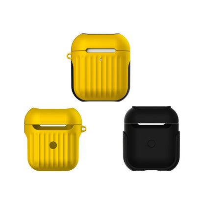 AirPods 2 Hoesje Hard Cover met Ribbels - Geel