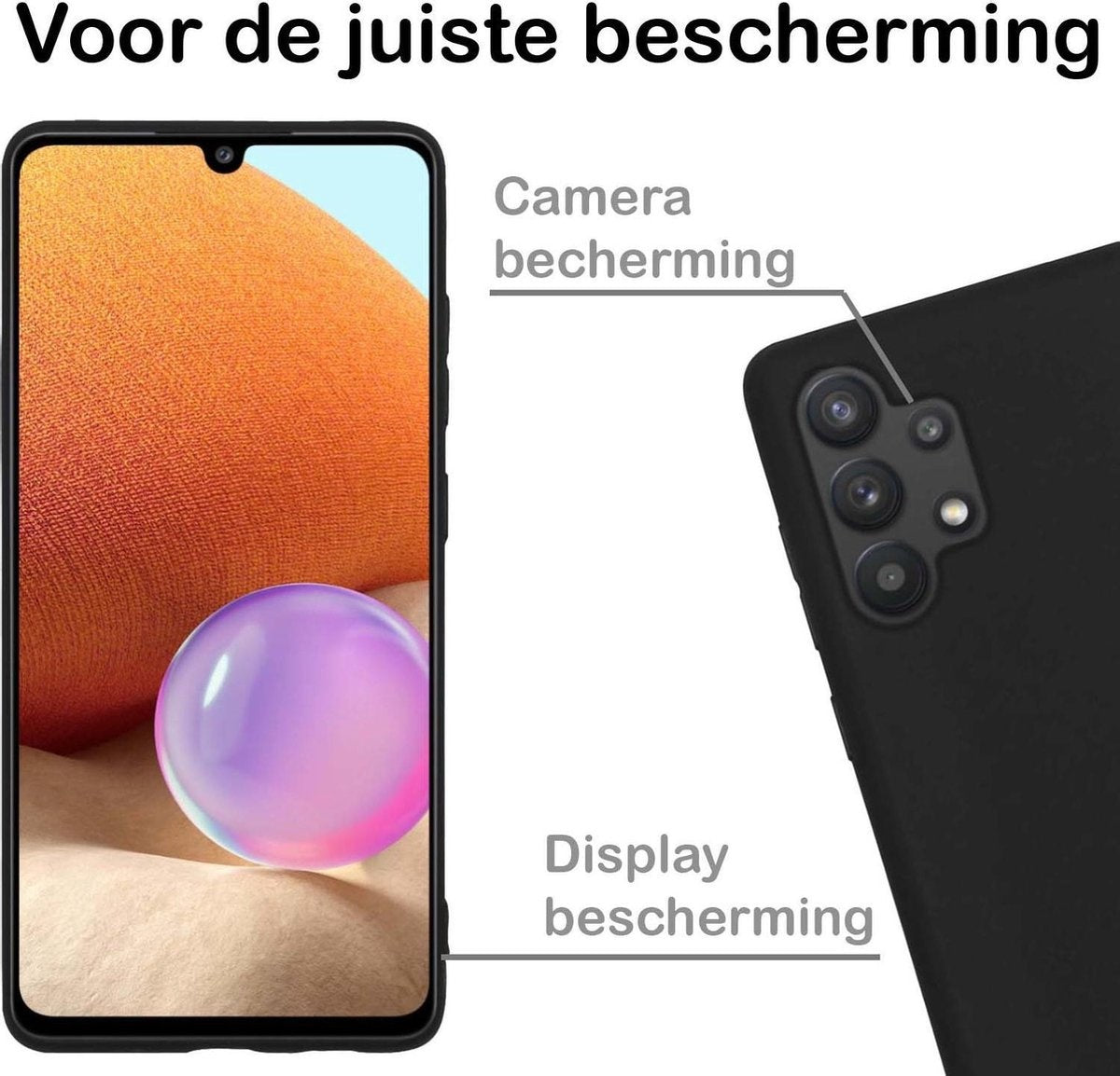 Samsung A32 5G Hoesje Siliconen - Zwart