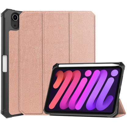 iPad Mini 6 Trifold Bookcase Hoes met Penhouder voor Apple Pen - Rosé goud