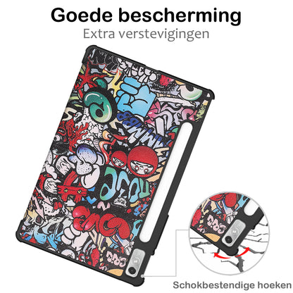 Lenovo Tab P11 Pro Trifold Bookcase Hoes met Penhouder Lenovo Pen - Graffity