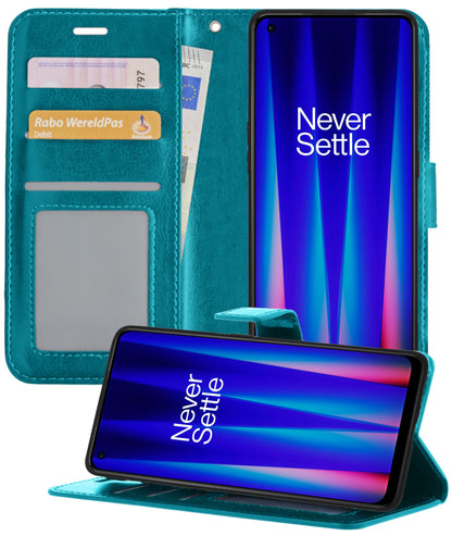 OnePlus Nord CE 2 Lite Hoesje Bookcase Cover met Kaarthouder - Turquoise