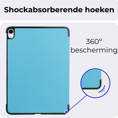 iPad Air 2024 / 2025 (11 inch) Trifold Bookcase Hoes met Penhouder voor Apple Pen - Lichtblauw