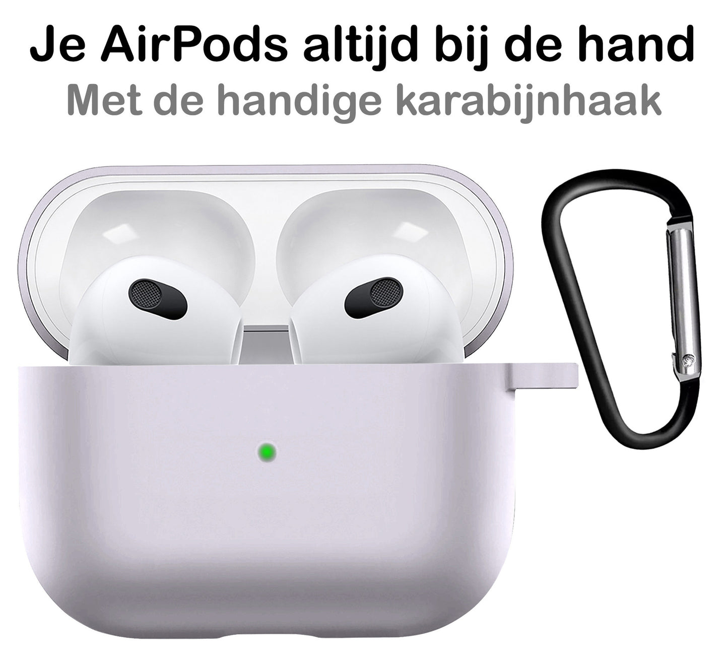 AirPods 3 Hoesje Siliconen met Clip - Transparant