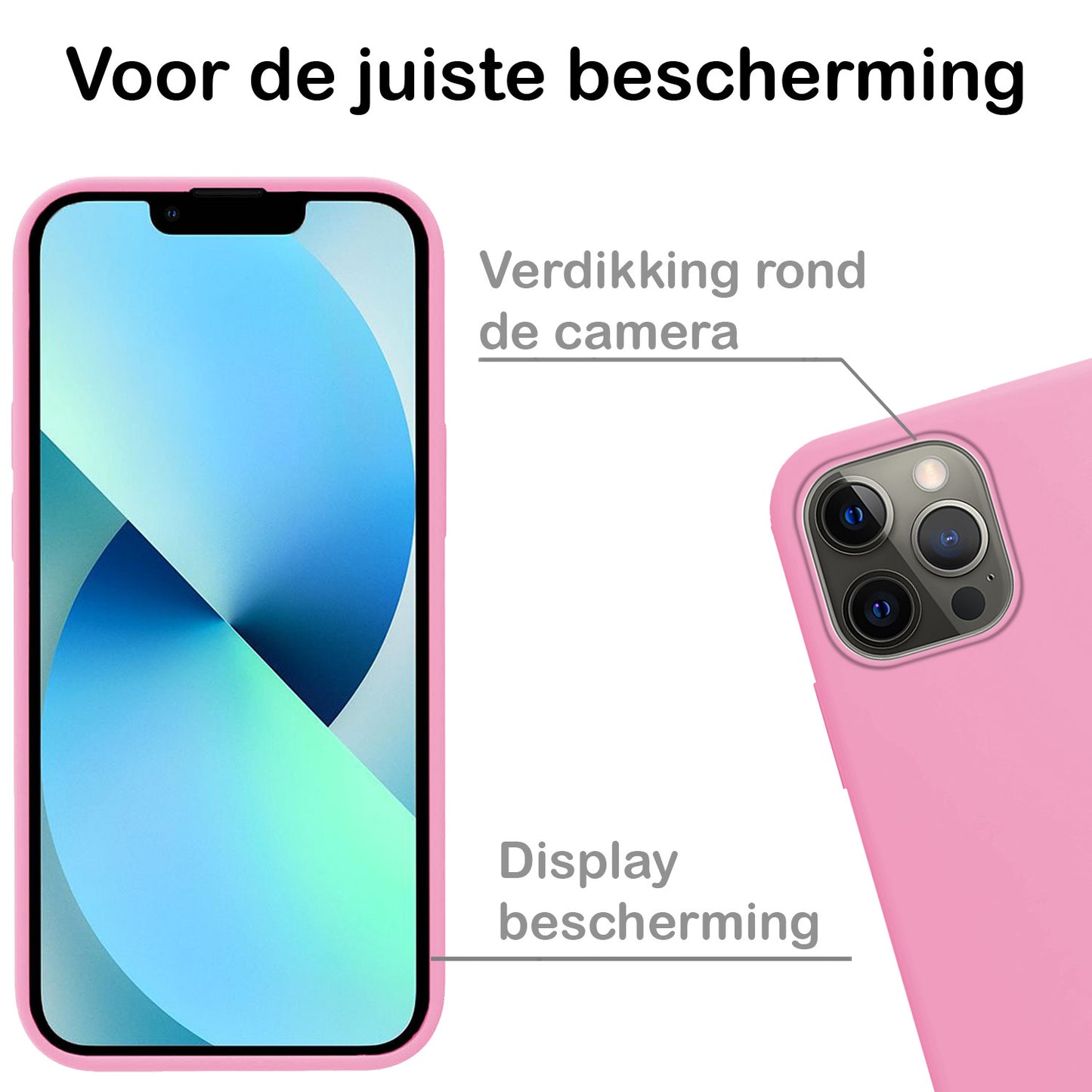 iPhone 13 Pro Hoesje Siliconen - Lichtroze