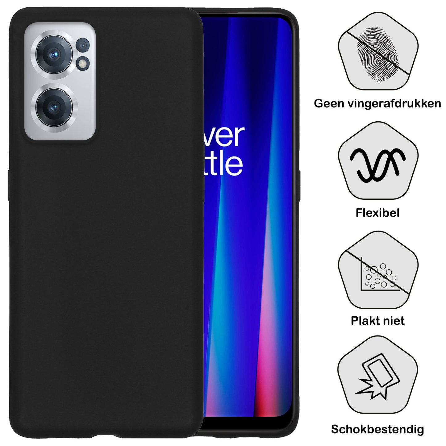 OnePlus Nord CE 2 Hoesje Siliconen - Zwart