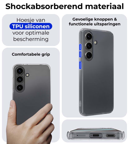 Samsung S24 Plus Hoesje Siliconen Backcover Lichtgewicht - Transparant