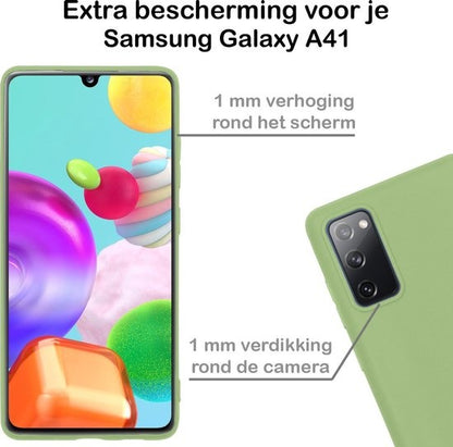 Samsung A41 Hoesje Siliconen Backcover Lichtgewicht - Groen