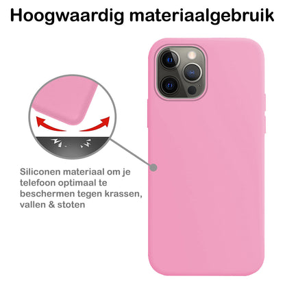 iPhone 13 Pro Hoesje Siliconen Backcover Lichtgewicht - Lichtroze