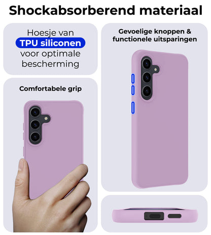Samsung S24 Plus Hoesje Siliconen Backcover Lichtgewicht - Lila