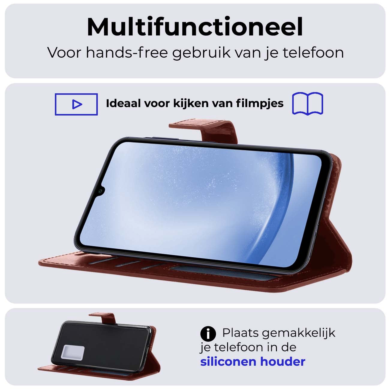 Samsung A25 Hoesje Book Case Kunstleer - Bruin