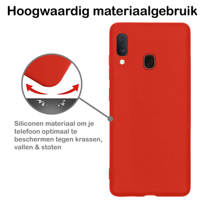 Samsung A20e Hoesje Siliconen Backcover Lichtgewicht - Rood