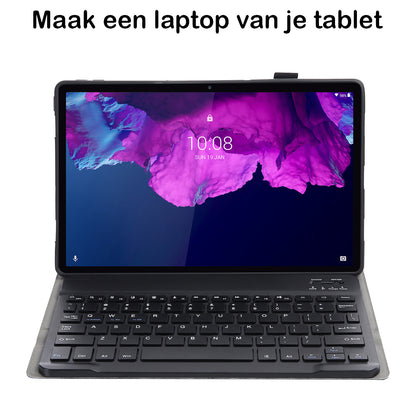 Lenovo Tab P11 Plus Hoesje Toetsenbord Case Kunstleer - Zwart