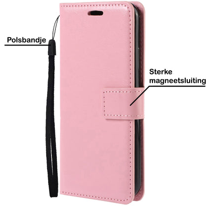 iPhone 13 Mini Hoesje Bookcase Cover met Kaarthouder - Lichtroze
