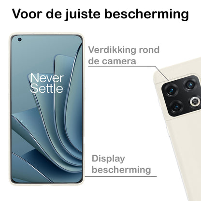 OnePlus 10 Pro Hoesje Siliconen Backcover Lichtgewicht - Wit
