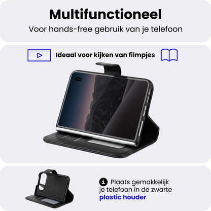 iPhone Duo Hoesje Bookcase Cover met Kaarthouder - Zwart