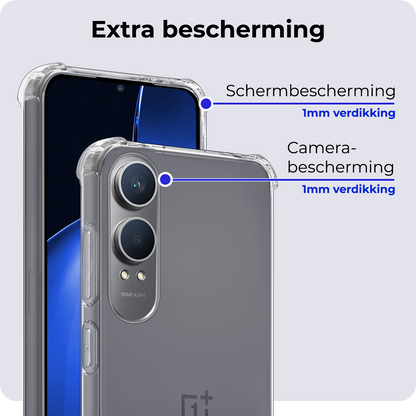 OnePlus Nord CE 4 Lite Hoesje Shockproof Backcover Siliconen - Transparant