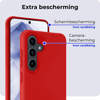 Samsung A55 Hoesje Siliconen Backcover Lichtgewicht - Rood
