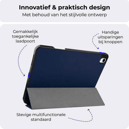 iPad Air 2024 (11 inch) Hoesje Book Case Met Apple Pencil Uitsparing - Donkerblauw