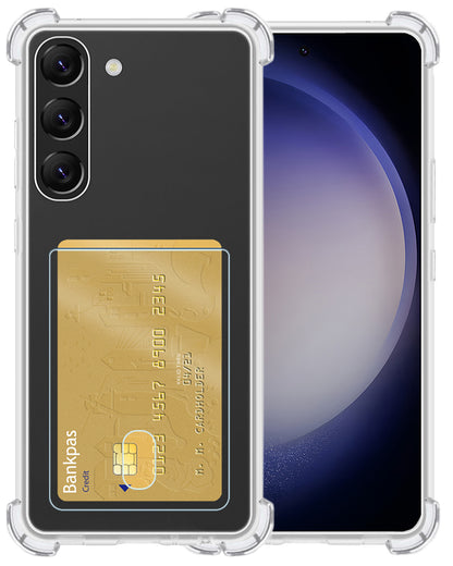 Samsung S23 Hoesje Kaarthouder Backcover Shockproof - Transparant
