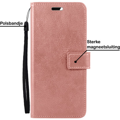 Samsung A54 Hoesje Bookcase Cover met Kaarthouder - Rosé goud