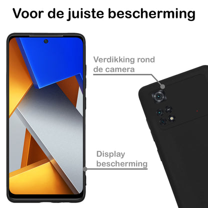 Xiaomi Poco X4 Pro 5G Hoesje Siliconen Backcover Lichtgewicht - Zwart