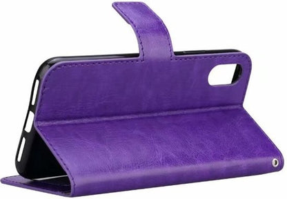 iPhone Xs Hoesje Bookcase Cover met Kaarthouder - Paars